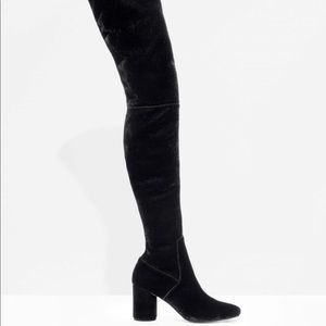 &other stories velvet over the knee boot